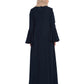 Bashariya Long Cardigan With Bell Sleeves Without Inner Abaya NavyBlue
