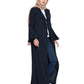 Bashariya Long Cardigan With Bell Sleeves Without Inner Abaya NavyBlue