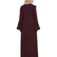 Bashariya Long Cardigan With Bell Sleeves Without Inner Abaya - Wine