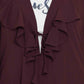 Bashariya Long Cardigan With Bell Sleeves Without Inner Abaya - Wine