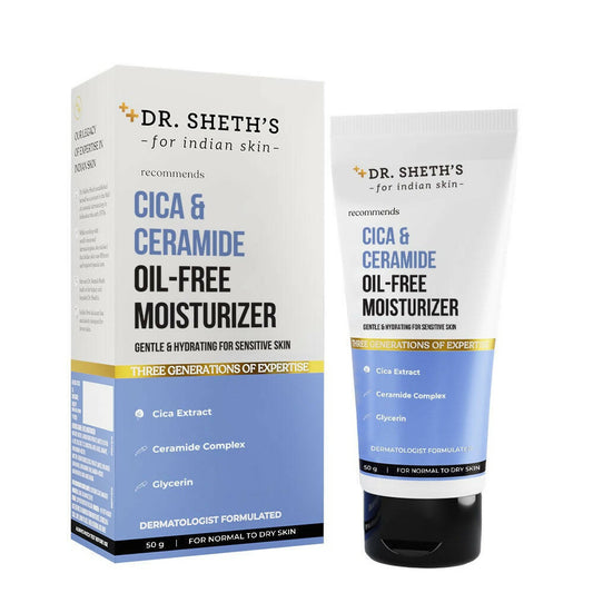 Dr. Sheth's Cica & Ceramide Oil-Free Moisturizer Deeply Hydrates & Nourishes, For Normal to Dry Skin - Limited Time Offer