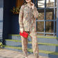 Orange & Green Rayon Paisley & Floral Printed Top with Matching Bottom - Eesha - Swadesiicart
