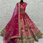 Jyoti Fashion Women's Rani Pink Velvet Fancy Dori & Sequins with Multi Thread Embroidered with Diamond Work Wedding Lehenga Choli | Swadesiicart