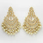 NVR Women Gold-Polished Kundan Chandbali Earrings | Swadesiicart