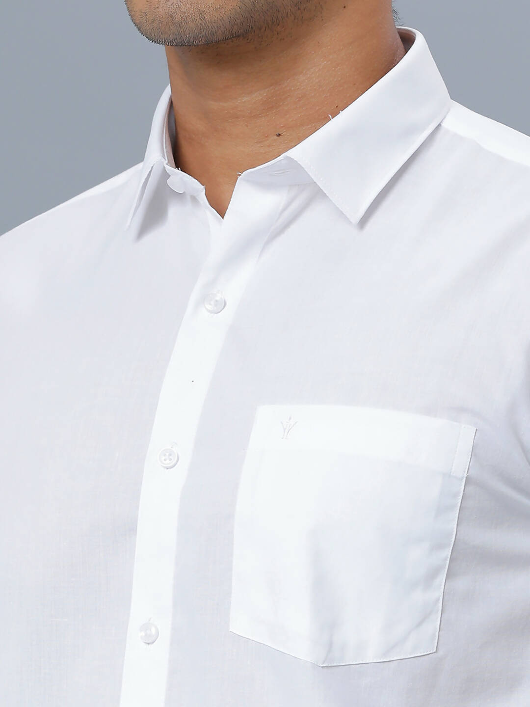 Ramraj Cotton Mens Half Sleeve Formal 100 % Cotton White Shirt | Swadesiicart