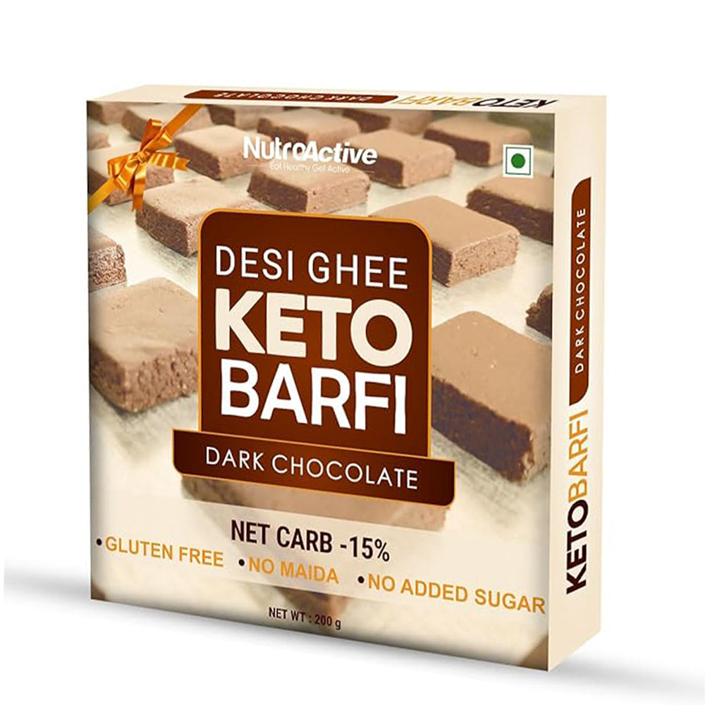NutroActive Desi Ghee Barfi Hazelnut Chocolate | Swadesiicart