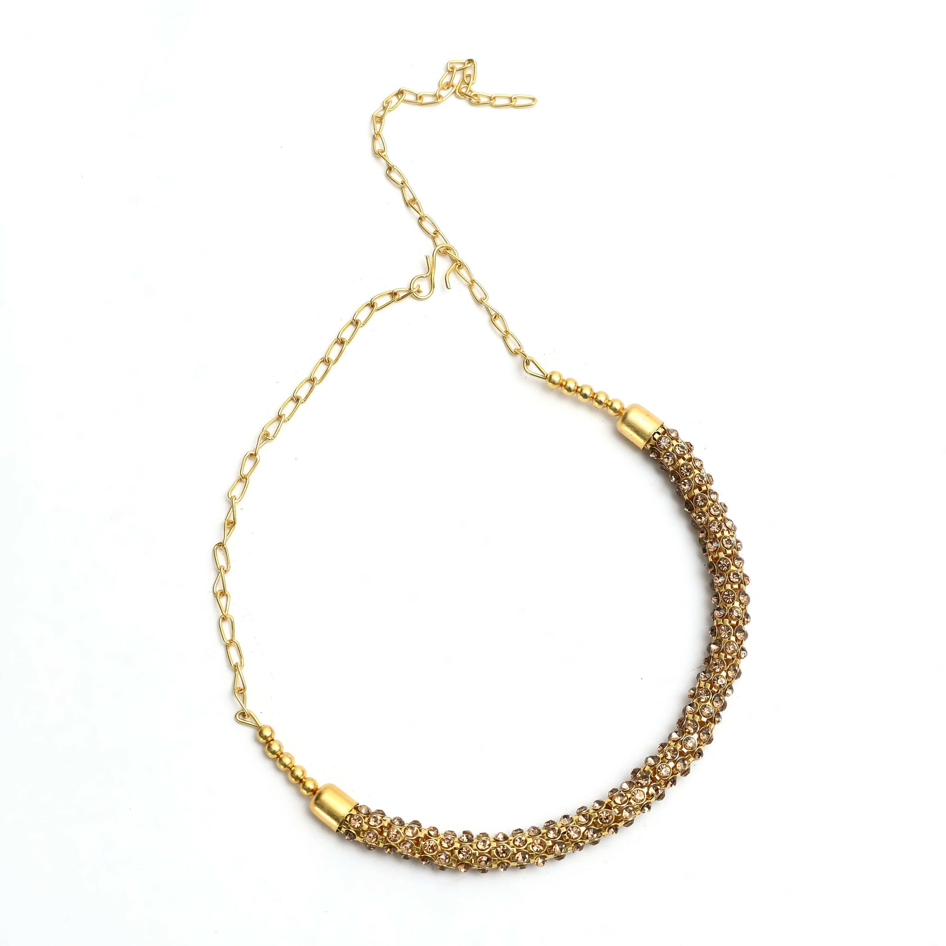 Mominos Fashion Johar Kamal Gold-Polished Brass Finish Hasli Design Choker For Women (Golden) | Swadesiicart