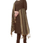 Brown Cotton Jacquard Woven Unstitched Dress Material - Amara