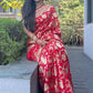 Vamika Weaving Banarasi Jacquard Red Kanjivaram Saree | Swadesiicart