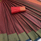 Vamika Banarasi Jacquard Weaving Red Color Saree | Swadesiicart
