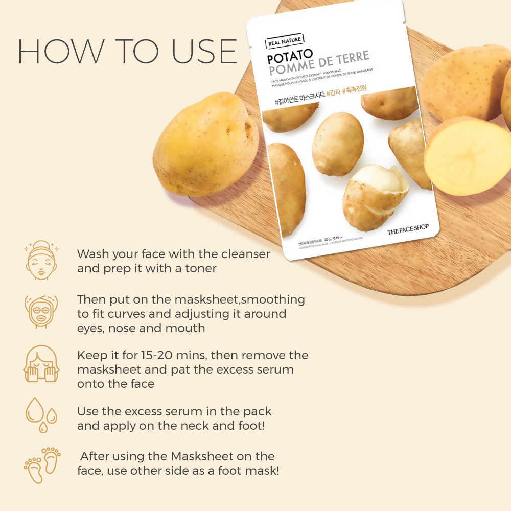 The Face Shop Real Nature Potato Face Mask - Korean Skincare - Swadesiicart