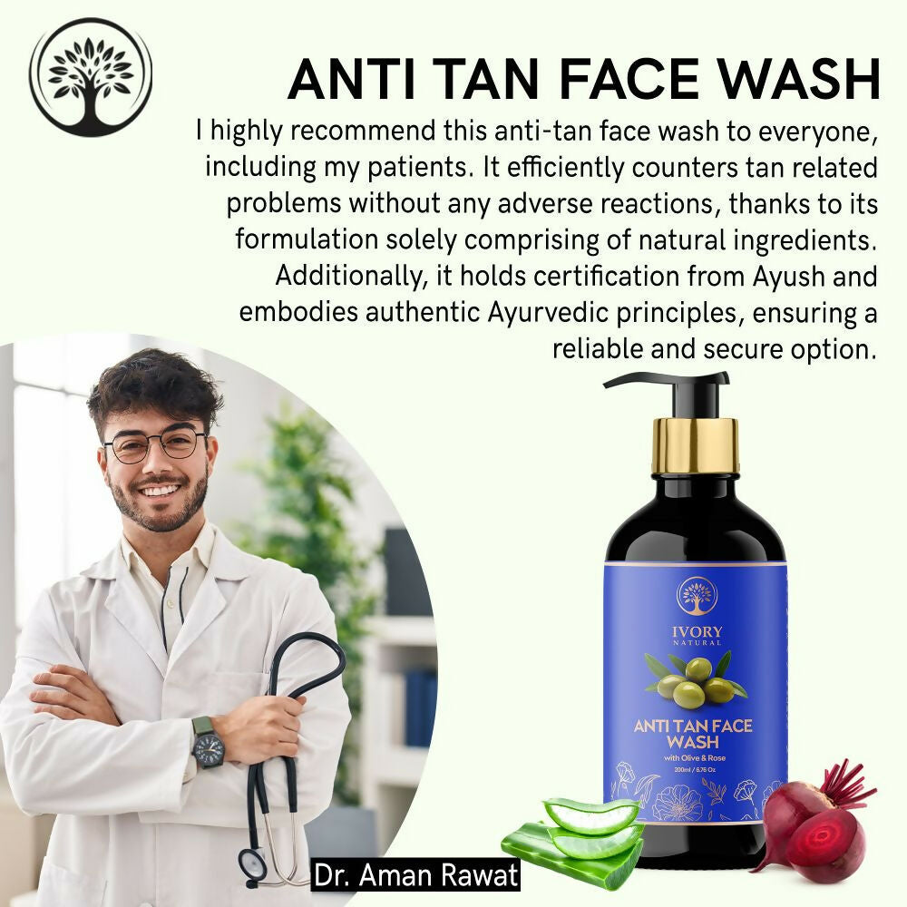 Ivory Natural Tan Face Wash For Crystal Clear And Radiant Skin | Swadesiicart