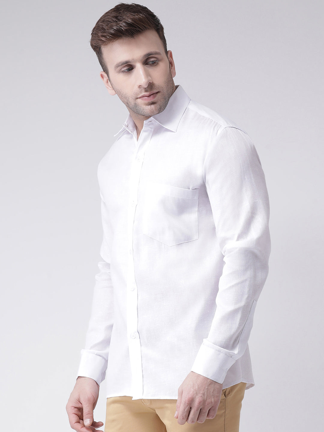RIAG White Men's Full Sleeves Shirt | Swadesiicart
