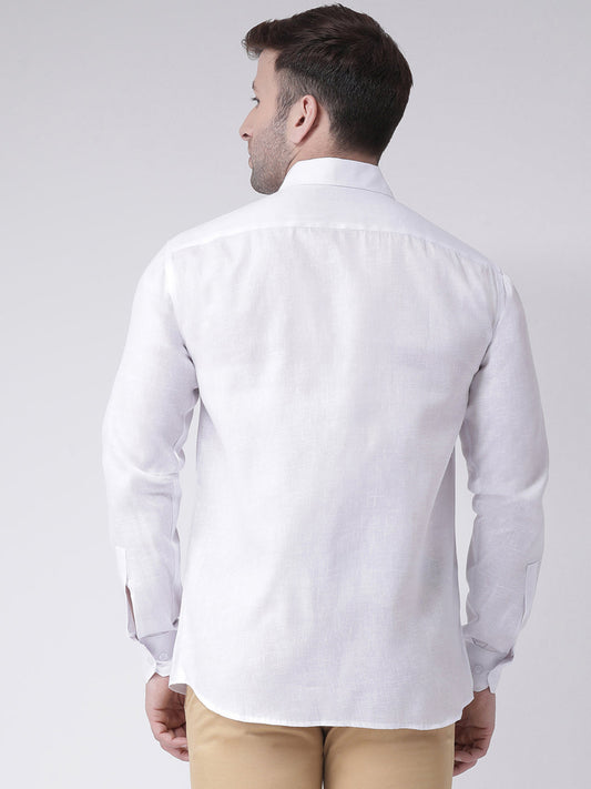 RIAG White Men's Full Sleeves Shirt | Swadesiicart