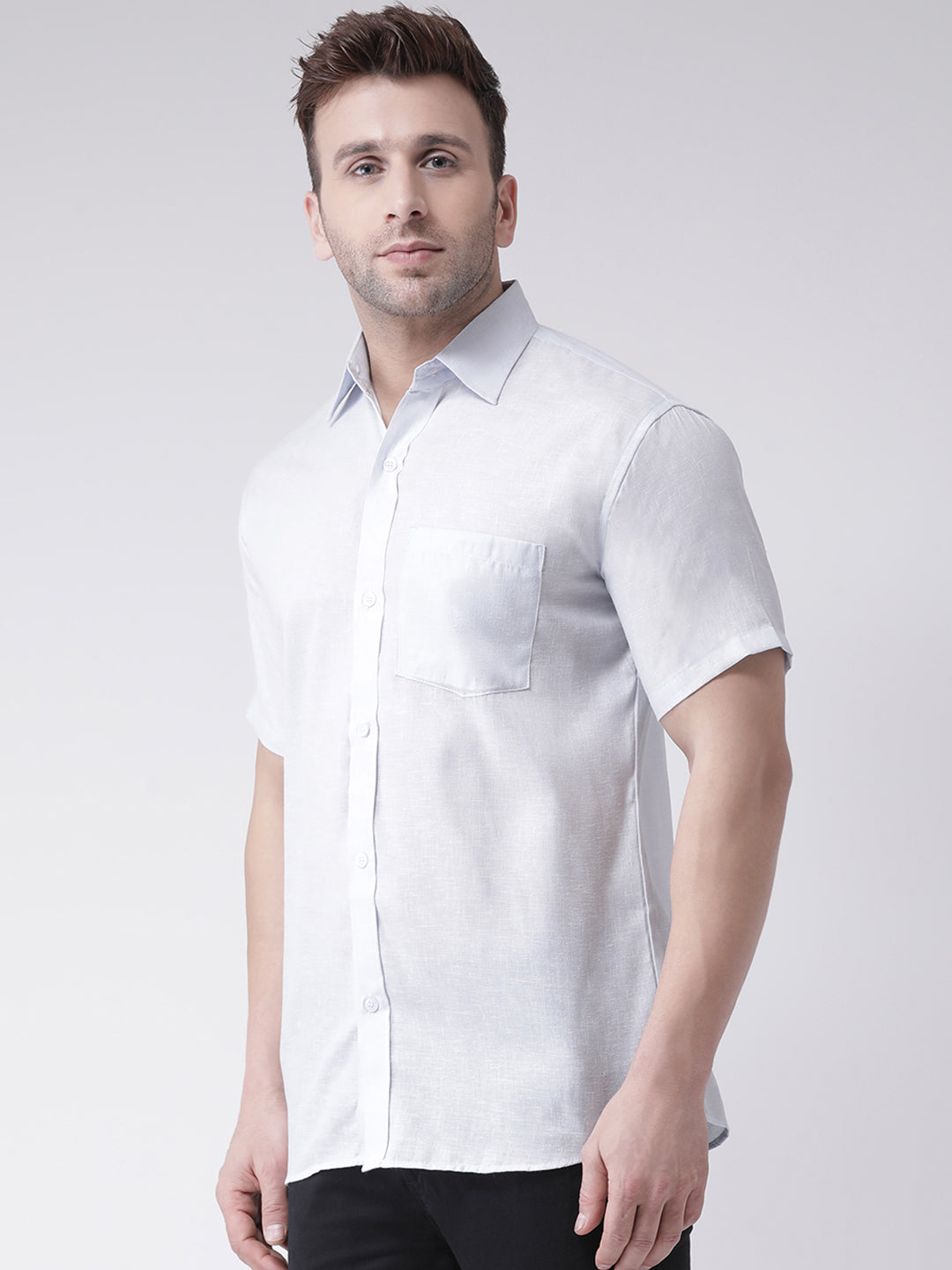 RIAG White Men's Half Sleeves Shirt | Swadesiicart