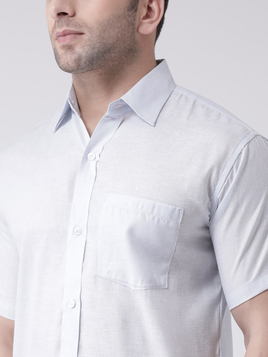 RIAG White Men's Half Sleeves Shirt | Swadesiicart