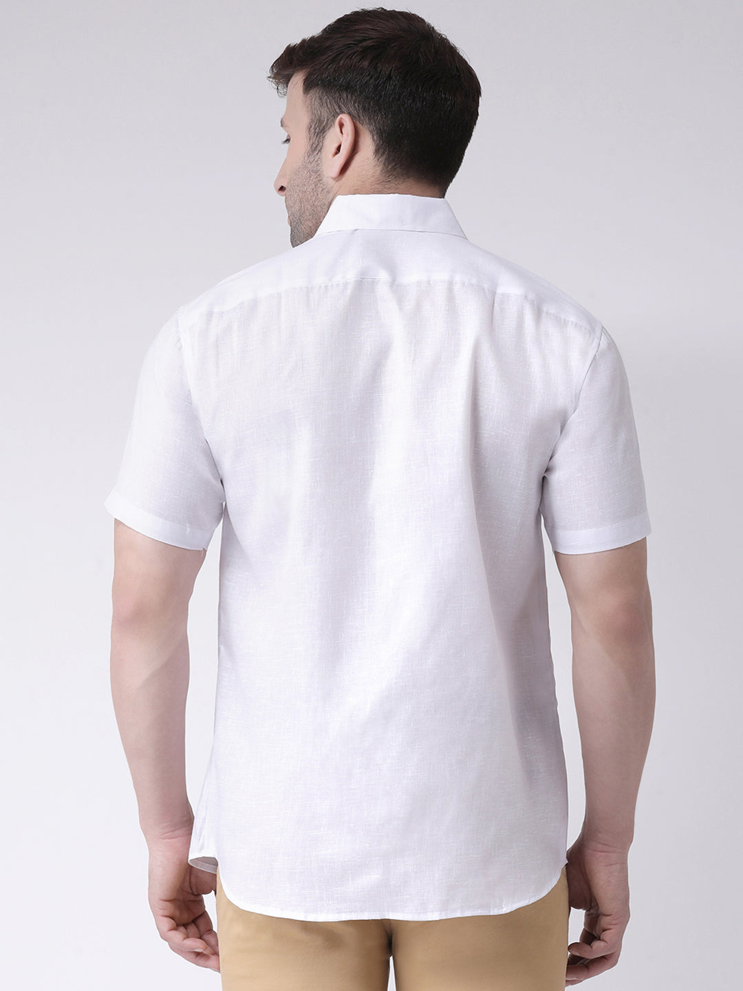 RIAG White Men's Half Sleeves Shirt | Swadesiicart