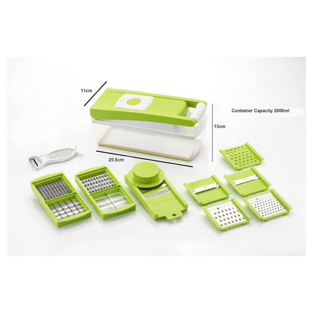 Signoraware 14 in 1 Multi-Purpose Vegetable and Fruit Chopper - Multicolour, Plastic Body - Swadesiicart