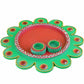 Kundan HandiKrafts Mdf Flower Pooja Thali - Green 01 | Swadesiicart