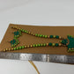 Terracotta Green Long Necklace Set with Matching Earrings