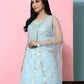 Blue Net Hand Embroidered Gown - Rudrani