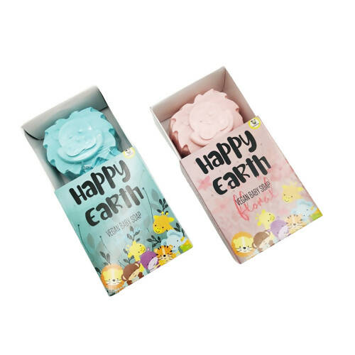 Cuddle Care Happy Earth Vegan Baby Soap for Infants- Pink & Blue - Mindful Parenting LLP