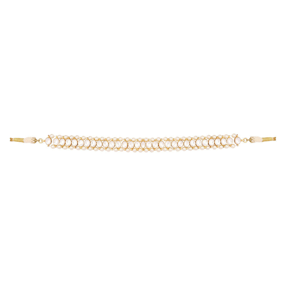 Nuyug 22K Gold Plated Kundan Refined Sleek Matha Patti | Swadesiicart
