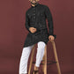 Anaita Black Embroidered Silk Straight Kurta