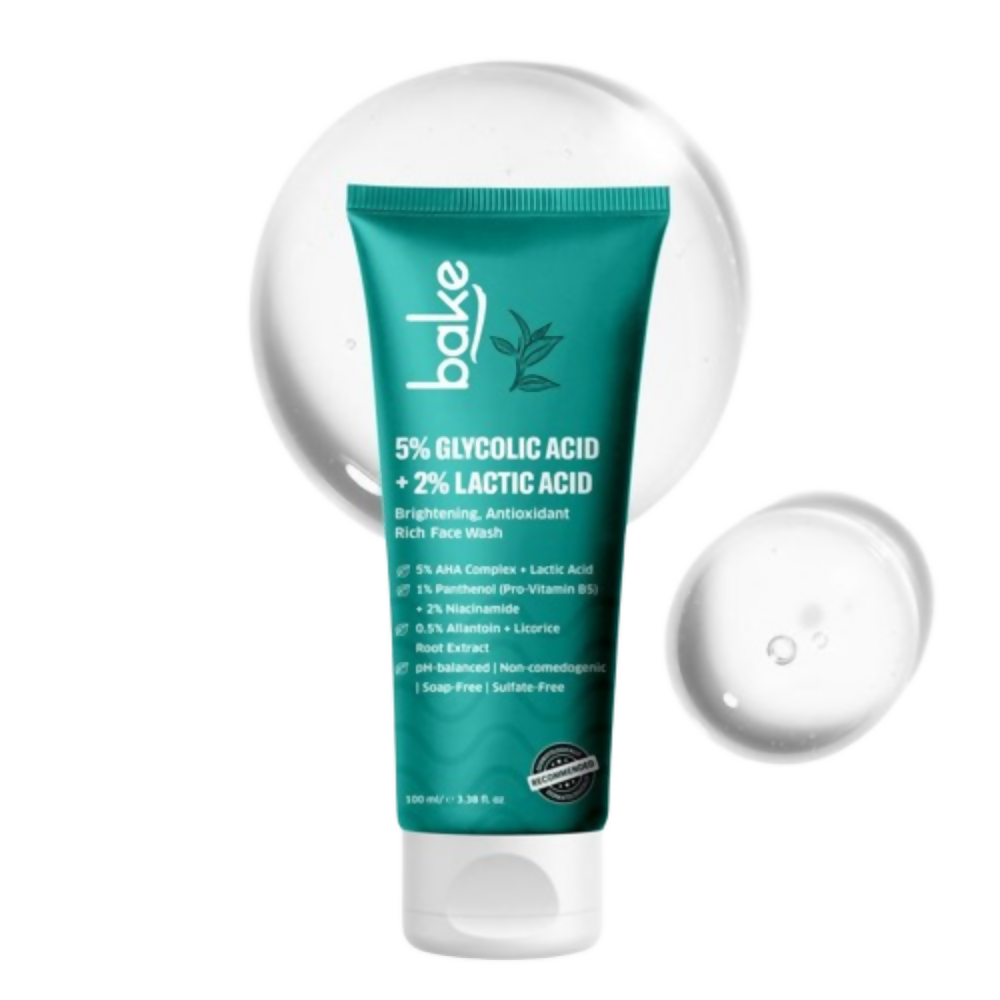 Bake 5% Glycolic Acid + 2% Lactic Acid Daily Face Wash | Swadesiicart