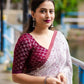 maroon Pure Georgette Warli Saree with Unstitched Blouse - Hiral Fashion | Swadesiicart