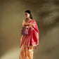 Joban Fashion Cream & Orange Plain With Weaving Border Banarasi Silk Sarees | Swadesiicart