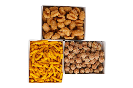 Vellanki Foods Andhra Sweets Combo (250 gm Each) - Venna Vundalu, Gavvalu, Bellam Kommulu - Swadesiicart