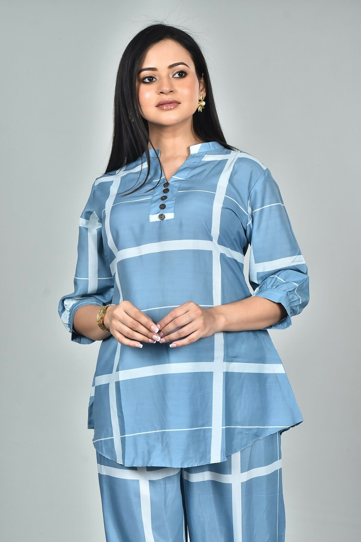 Morchari Digital Print Semi Muslin Co-Ord Set Top & Trouser-Multicolor - Swadesiicart