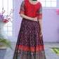 Jyoti Fashion Women's Wine Patola with Foil Print Dola Silk Anarkali Dress | Swadesiicart