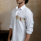 British White Kanaka Murti Shirt By Hilo Design | Swadesiicart
