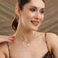 Antique Finish Crystal Necklace - Ruby Raang