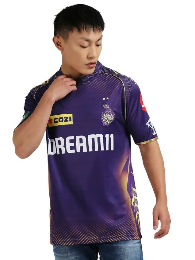 Kolkata Knight Riders Men Purple Printed Half Sleeves Jersey IPL, T20 | Swadesiicart