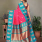 Joban Fashion Banarasi Pink ButtiSoft Silk Saree | Swadesiicart