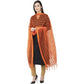 A R Silk Cotton Square Regular Dupatta Orange Color Dupatta or Chunni