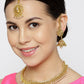 Priyaasi Women White Beads Gold-Polished MaangTika Jewellery Set - Swadesiicart