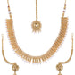 Priyaasi Women White Beads Gold-Polished MaangTika Jewellery Set - Swadesiicart