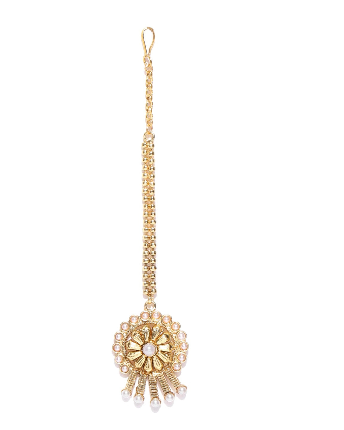 Priyaasi Women 2 Gold-Polished Pearls Necklaces With Jhumki & Maangtika - Swadesiicart