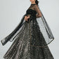 Jyoti Fashion Women's Silver Georgette Sequins with Zari Embroidered Designer Lehenga Choli Set | Swadesiicart
