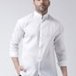 RIAG White Men's Chinese Collar Full Sleeves Shirt | Swadesiicart