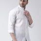 RIAG White Men's Chinese Collar Full Sleeves Shirt | Swadesiicart