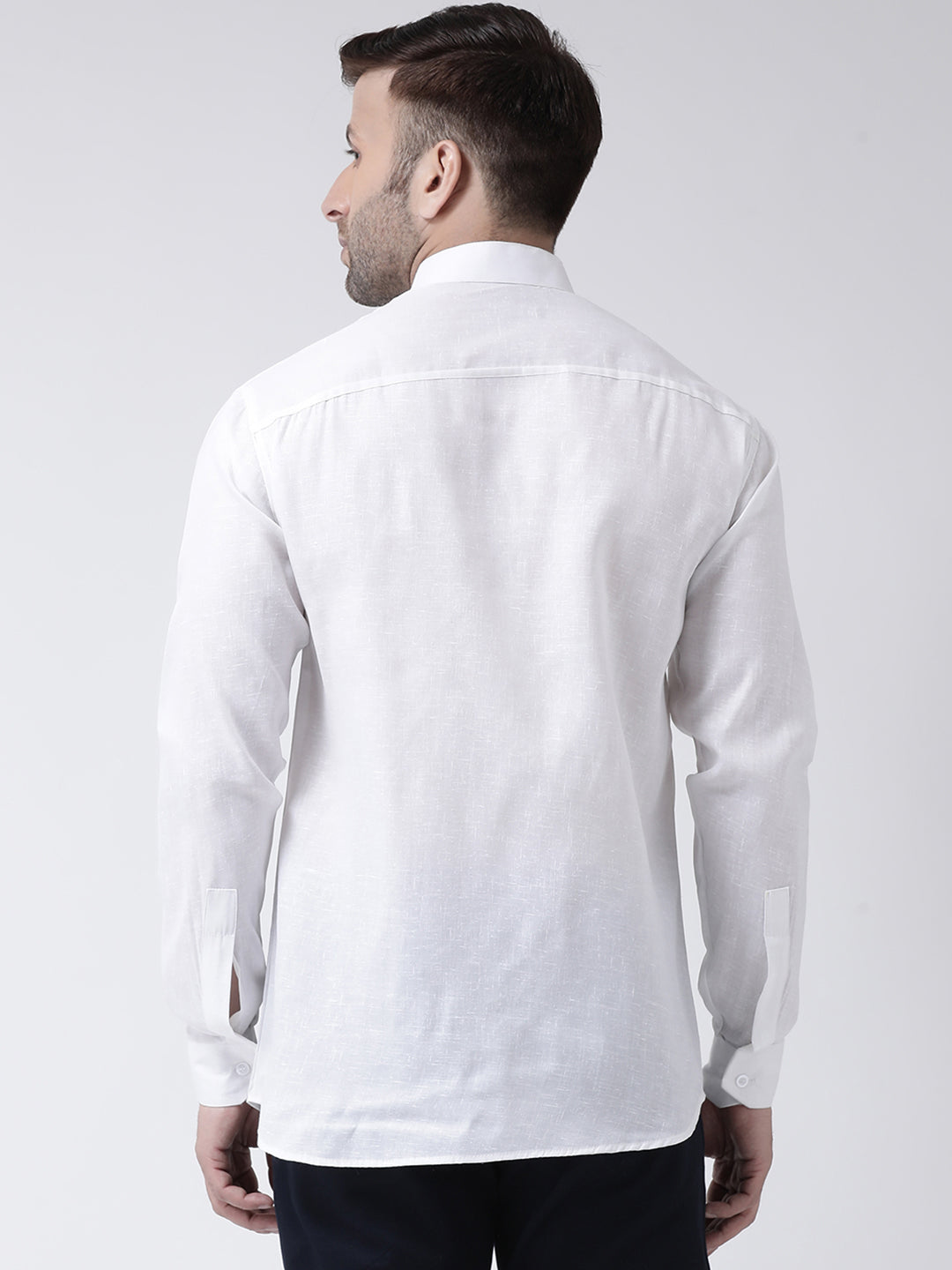RIAG White Men's Chinese Collar Full Sleeves Shirt | Swadesiicart
