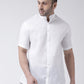 RIAG White Men's Chinese Collar Half Sleeves Shirt | Swadesiicart