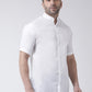 RIAG White Men's Chinese Collar Half Sleeves Shirt | Swadesiicart
