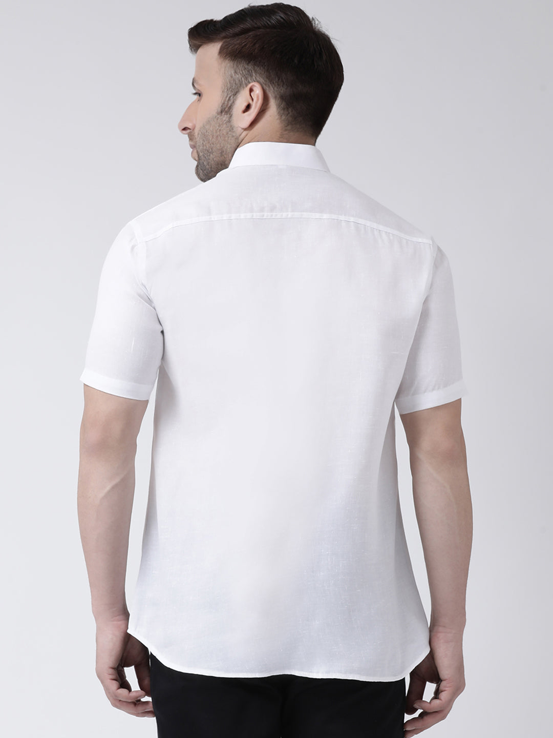 RIAG White Men's Chinese Collar Half Sleeves Shirt | Swadesiicart