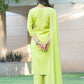 BulBul Akshyani Green Rayon Kurta Set with Dupatta - Swadesiicart